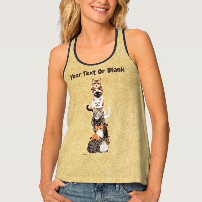 Cat-Er-Pillar Feline Tower Tank Top (Front)