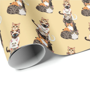 Cat-Er-Pillar Feline Tower Wrapping Paper