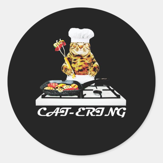 CAT-ERING 2 CLASSIC ROUND STICKER (Front)