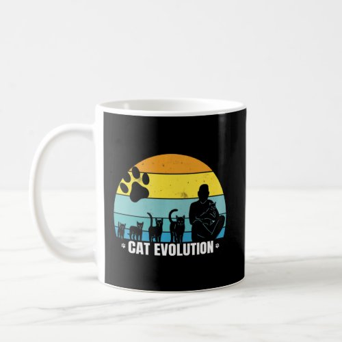 Cat Evolution On Vintage Sunset _ Darwin Inspirati Coffee Mug