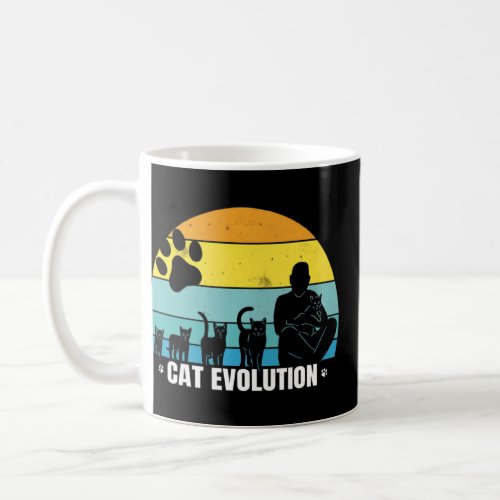 Cat Evolution On Vintage Sunset _ Darwin Inspirati Coffee Mug