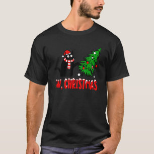 Cat Ew Christmas   Black Cats Sarcastic Anti Chris T-Shirt