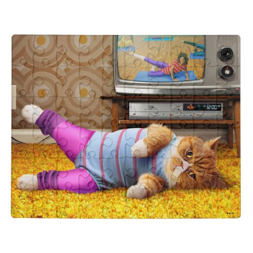 Cat Exercising Jigsaw Puzzle