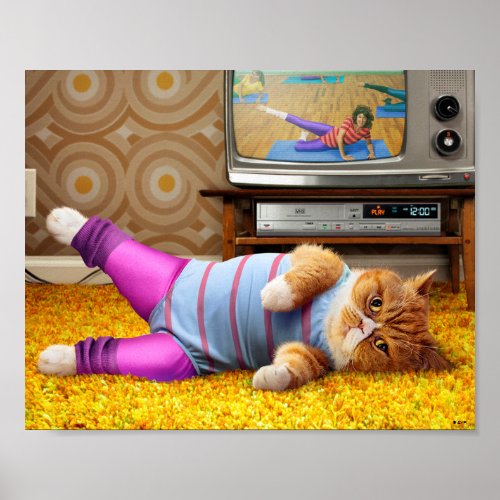 Cat Exercising Poster