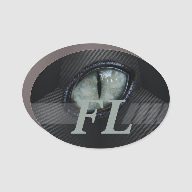 Cat Eye and State Personalized Car Magnet (Front)