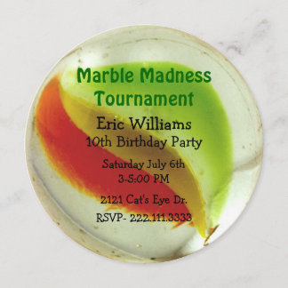 Cat Eye Marble Birthday Party Invitation