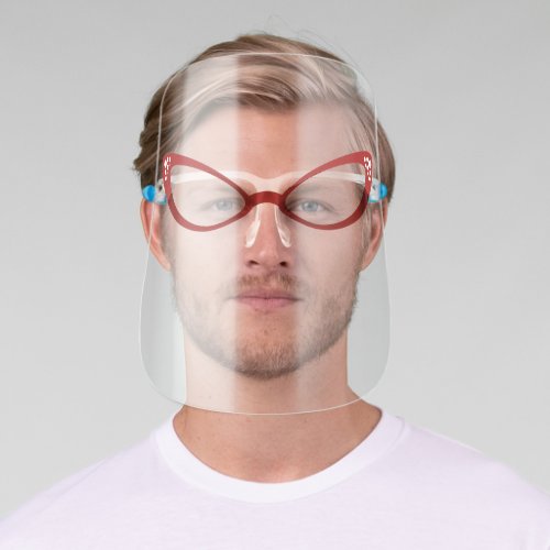 Cat Eye Retro Red Glasses Face Shield