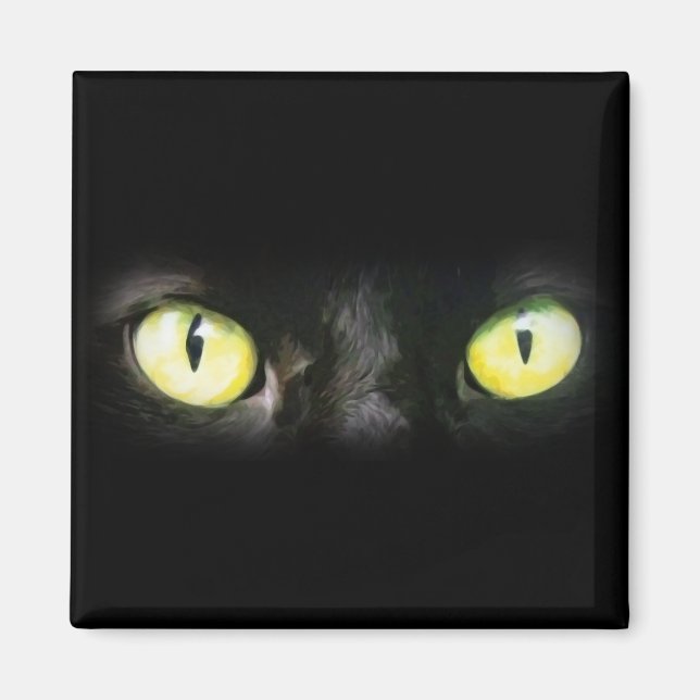 Cat Eyes, Black and Yellow Stare Magnet (Front)