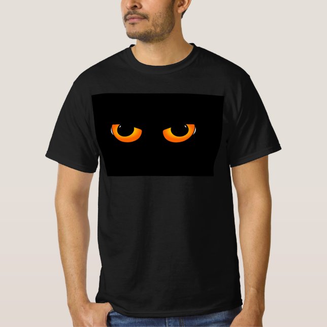 Cat Eyes, Black T-shirt, for Guys - Men T-Shirt (Front)