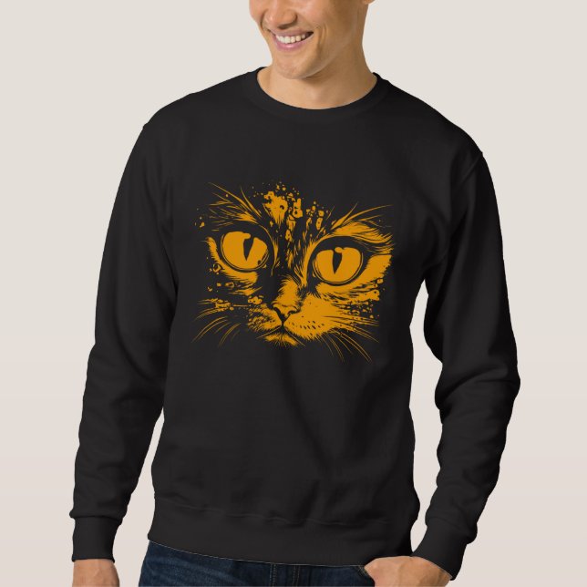 Cat Eyes Face Costume Mom Lady  1 Sweatshirt (Front)