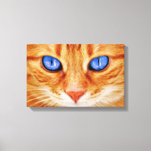 Cat Eyes Face Tiger mackerel red Cat Canvas Print