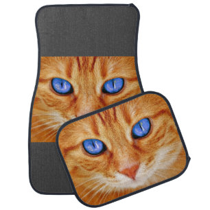 Cat Eyes Face Tiger mackerel red Cat Car Floor Mat