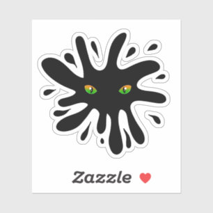 Cat Eyes looking out a Black Blob  Sticker