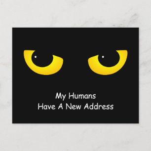 Cat Eyes My Humans Have A New Address Announcement Postcard