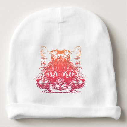 Cat face baby beanie