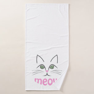 Cat face bath towel