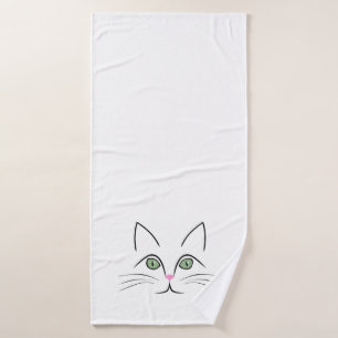 Cat face bath towel