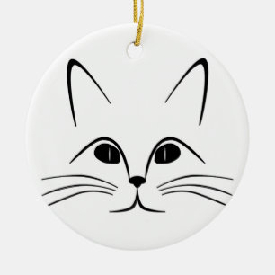 CAT FACE CERAMIC ORNAMENT
