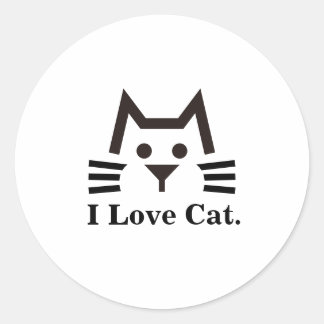 Cat-Face Classic Round Sticker