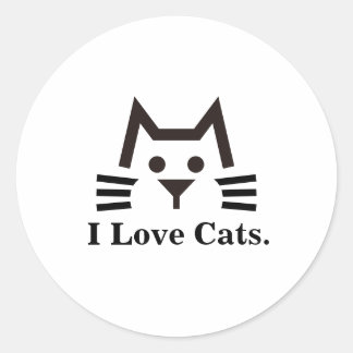 Cat-Face Classic Round Sticker