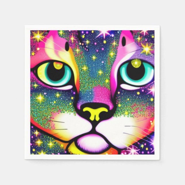 Cat Face Close Up Pop Art     Napkins (Front)