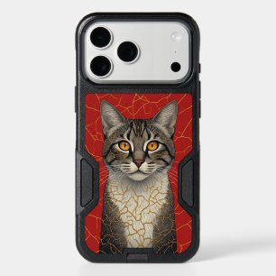 Cat Face Close Up With Golden Kintsugi Marks 🖤 iPhone 17 Pro Max Case