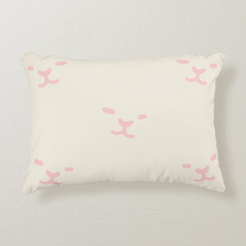 Cat face cute pink minimal cat nuzzle accent pill accent pillow