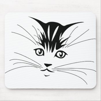 Cat Face Drawing Mouse Pad by PetsandVets at Zazzle