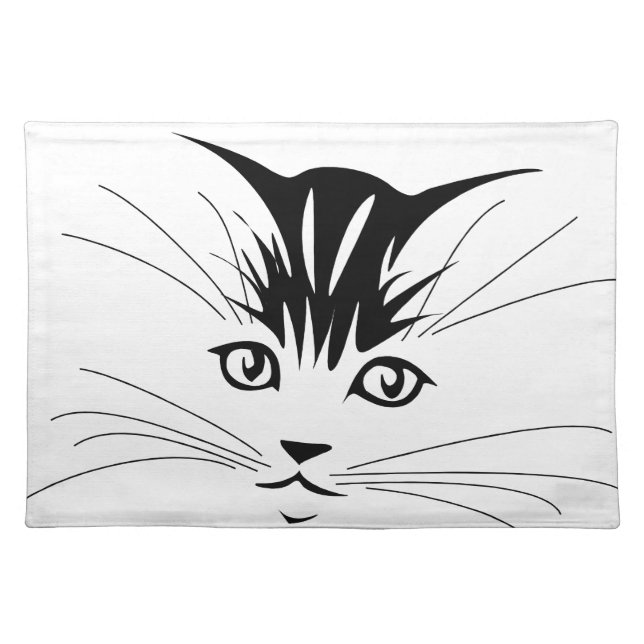Cat Face Drawing Placemat (Front)