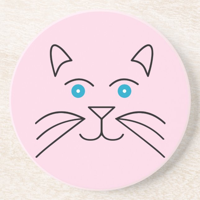 Cat face drink coaster (Front)