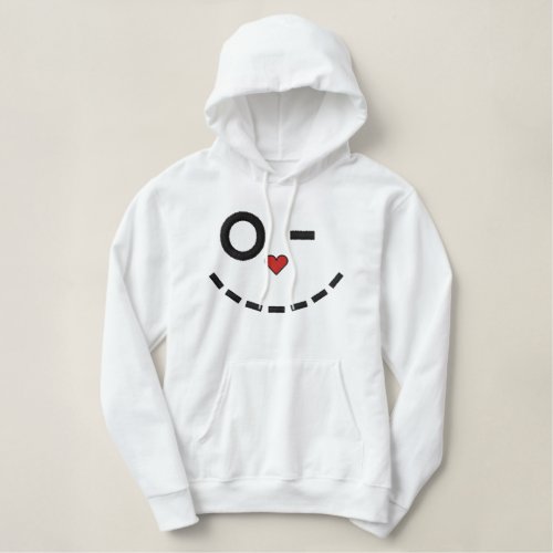 Cat Face Embroidered Hoodie