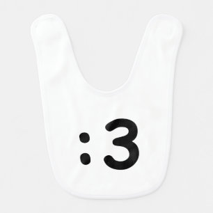 Cat Face Emoticon :3 Baby Bib