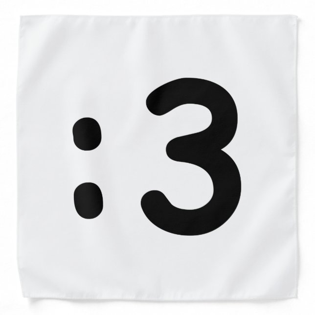 Cat Face Emoticon :3 Bandana (Front)