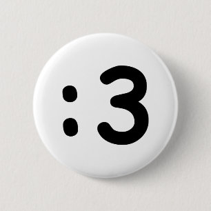 Cat Face Emoticon :3 Button