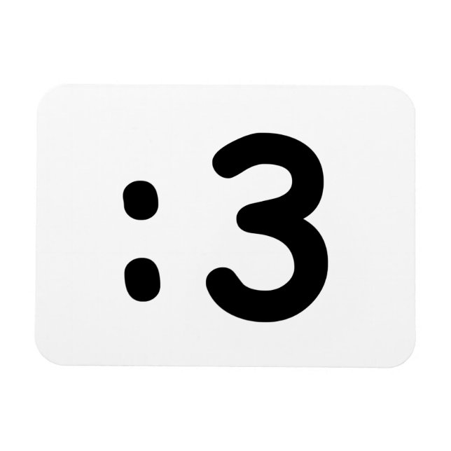 Cat Face Emoticon :3 Magnet (Horizontal)