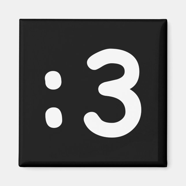 Cat Face Emoticon :3 Magnet (Front)