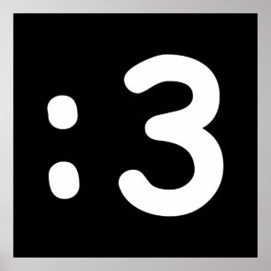 Cat Face Emoticon :3 Poster