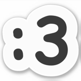 Cat Face Emoticon :3 Sticker