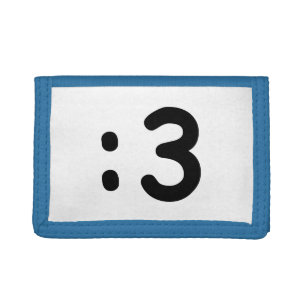 Cat Face Emoticon :3 Trifold Wallet