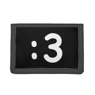 Cat Face Emoticon :3 Trifold Wallet