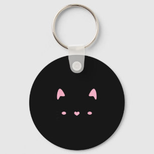 Cat face eyelashes kitten cute cats lovers keychain