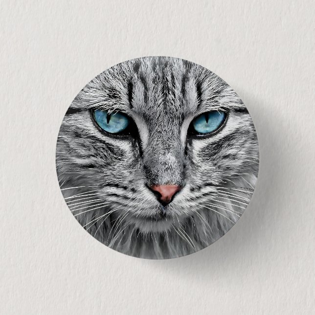Cat Face Fractal Design-10682 Button (Front)