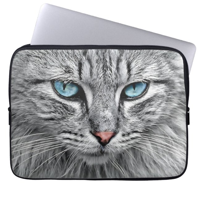 Cat Face Fractal Design-10682 Laptop Sleeve (Front)