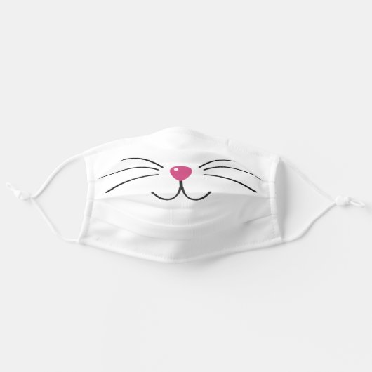Cat face fun animal adult cloth face mask (Front, Unfolded)