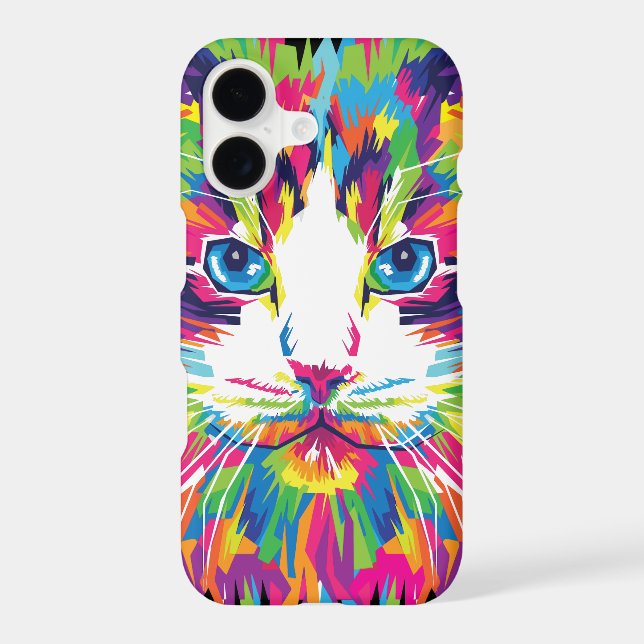 Cat Face Geometric Prismatic Design-32453 Iphone Case (Back)