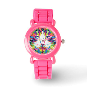 Cat Face Geometric Prismatic Design-32453 Watch