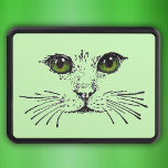 Cat Face Green Eyes Whiskers Trailer Hitch Cover at Zazzle