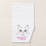 Cat face hand towel 