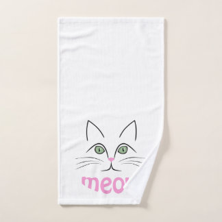 Cat face hand towel 