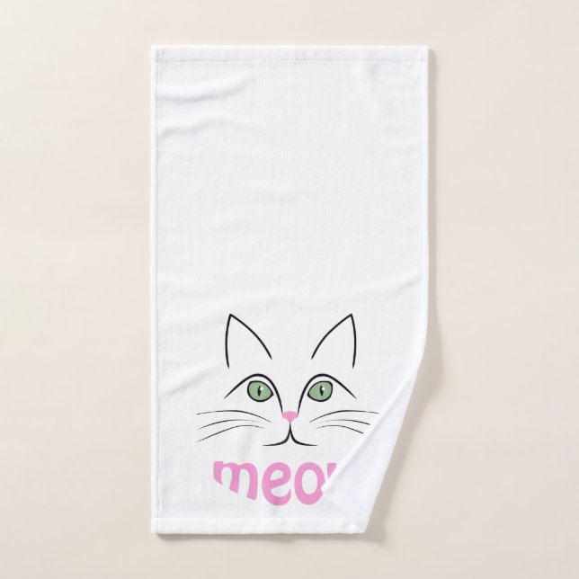 Cat face hand towel  (Hand Towel)